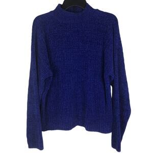 Vintage Nordica Sportsystem Sweater Mock Neck Royal Blue Acrylic Knit Sz Medium